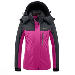 GEMYSE Women's Mountain Waterproof Ski Snow Jacket Windproof Rain Jacket size L